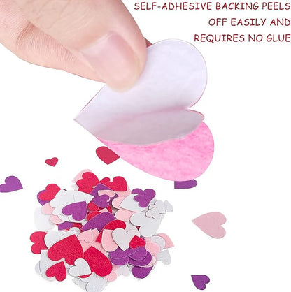 Heart Stickers, Self Adhesive Heart, Felt Decoration for School Bag, Craft Stickers for Scrapbooking Supplies Kit
