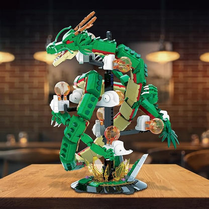 JMBricklayer Dragon Building Set for Adults 70134, Lighting Dinosaur Collectible Model to Build,Ideal Divine Dragon Building Blocks Model with Display Stand, Christmas Birthday Gifts for Boys Adults