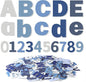 Breling 310 Pieces Felt Bulletin Board Letters Sticker with Number, 2" Bulk Self Adhesive ABC Upper Lowercase Sticky Letter for Christmas Gift Poster Bulletin Board Classroom(Blue Color)