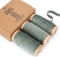 Vitalizart Dusty Green Velvet Ribbon Set 3/8" x 15 Yd Wooden Spool Fabric Trim 3 Rolls * 5 Yd for Christmas Wreath Decoration Handmade Craft Ornaments Gift Wrapping & Bow Making