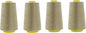 Mandala Crafts 4 Pack of Serger Threads Cones Spools - 20S/2 24000 Yards Polyester Beige Threads for Sergers Machine and Overlock Quilting Sewing Machine
