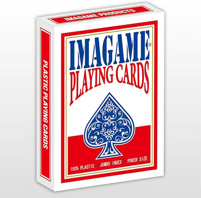Plastic Playing Cards, Real Poker Size, Casino Quality, Jumbo Index, Exceptional Handing, Waterproof & Washable, Perfect for Texas Hold’em Poker, 1 Red Deck