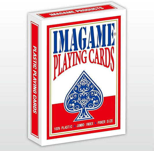 Plastic Playing Cards, Real Poker Size, Casino Quality, Jumbo Index, Exceptional Handing, Waterproof & Washable, Perfect for Texas Hold’em Poker, 1 Red Deck