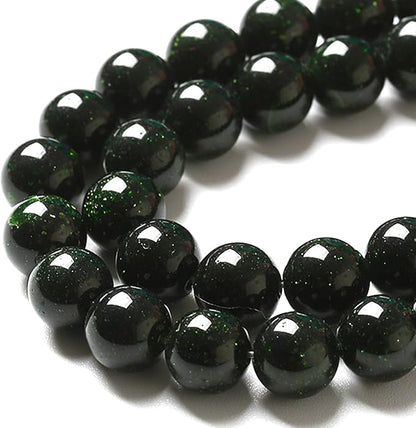 6MM 120pcs Natural Green Sandstone Energy Healing Beads Round Loose Beads for Jewelry Making Bracelet 2 Strands 32"