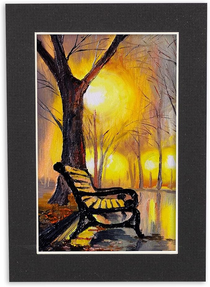 6x8 Mat for 8x10 Frame - Precut Mat Board Acid-Free Textured Black 6x8 Photo Matte for a 8x10 Picture Frame, Premium Matboard for Family Photos, Show Kits, Art, Picture Framing, Pack of 100 Mats