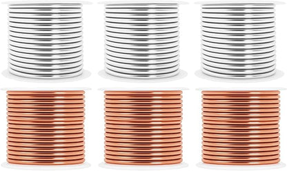 Mandala Crafts 13 Gauge Anodized Aluminum Craft Wire for Jewelry Making - 300 FT Colored Flexible Silver Copper Tone Wire - Bendable for Bonsai Armature Crafting Sculpting