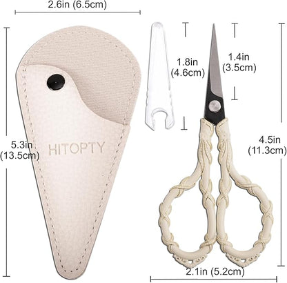 Vintage Small Embroidery Scissors with Cover Detail Shears Mini Scissor for Needlework Threading Sewing Craft DIY Tools Home Travel Use
