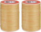 uxcell Round Leather Sewing Waxed Thread, 55m / 60 Yards Polyester Wax String, 0.80mm Wax Stitching Cord for Leather Crafts, Bookbinding, Bracelets Braided, Pale Cream, 2pcs