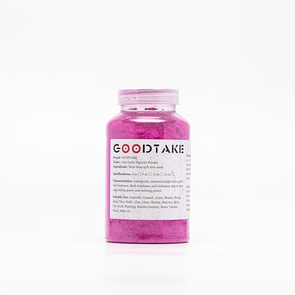 GOODTAKE Concrete Pigment, Rose Red Powdered Color Iron Oxide Powder for Concrete, Grout, Cement, Mortar, Plaster Clay, Lime, Tile, Masonry, Paint (16 oz, Rose Red)
