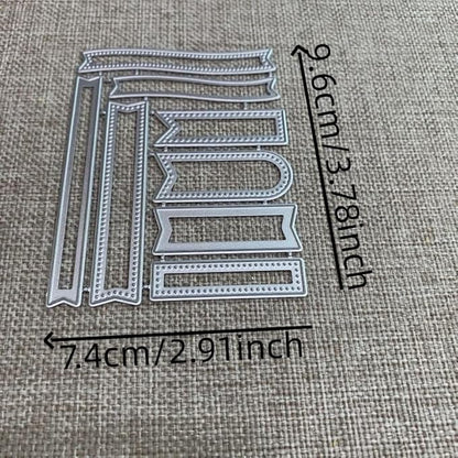 Lapoo 3D Backgrounds Frame Metal Cutting Die for Scrapbooking, New Cutting Dies DIY Album Card Making Decor Paper Craft Metal Die Cuts Party Wedding Decorations (Text Box 3.8 x 2.9 in)