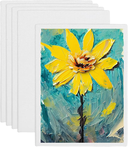 MECCANIXITY Canvas Boards for Painting, 12x16 Cotton Blank Primed Art Canvas Panels Acid-Free for Painting Supplies Oil Acrylic Tempera Watercolor Pouring Paint Artists(White, Pack of 5)