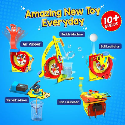 Smartivity 10-in-1 Motor-Powered Gadgets Kit for Kids Ages 6, 7, 8, 9, 10, 11, 12 Years Old Boys & Girls | Build 10+ Cool Electronics Projects | Christmas, Birthday Gift for Smart Kids | DIY STEM Toys