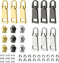 VICHERIA Zipper Repair Kit (45 Pcs), Universal Size #5 Zippers for Sewing, Replacement Slider Pull Fix Kit for Jackets, Coat, Boot, Backpack, Purse