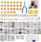 BEZALEL 112Pcs Wood Burning Tips - Pyrography Wood Burning Kit Includes Wood Burning Tips Only Wood Burning Letters Wood Burning Stencils and Patterns for Embossing Carving DIY Adults Crafts Beginners