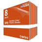 Trotec TroLase | 12"x12"x1/16", 8 Pcs | Orange/White | 2 Ply | Modified Acrylic | Laser Engraving Double Color Plastic Sheet | Engraving Blanks for Laser, Saw, Guillotine | Made in USA