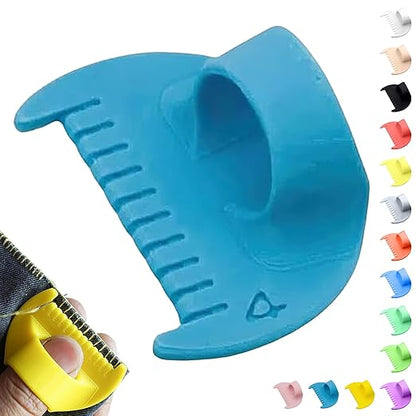 4mm Seam Guide for Hand Sewing Edge Lockranding Tool, Sewing Needle Gauge Measuring Tool, Mini Finger Ruler Kit Ideal for Leather/Fabric/Craft Sew, Blue 1 Pcs