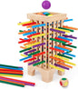 Montessori Game Wooden Board Game, 42 Colorful Wooden Sticks Dice Game Math Educational Toys for 3 4 5 6 Years Old, Fine Motor Skills Toys & Counting Toy Family Game Travel Toys Gifts for Kids