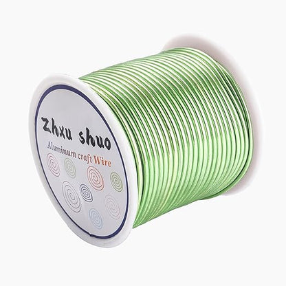12 Gauge(2mm) Aluminum Wire 35 Yards Anodized Metal Wire for Bonsai Armature Crafting Sculpting Jewelry Craft Making Beading Floral (Light Green, 12 Gauge)
