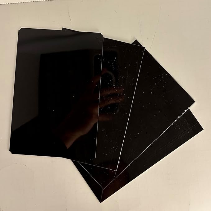 Blank Metal Plates for Laser Engraving - 4 Pack | Aluminum Sheets 0.020" Thick | CO2, Diode, Fiber Laser Compatible | Multiple Sizes & Colors (Black (engraves silver), 6.25x8.25 inch)