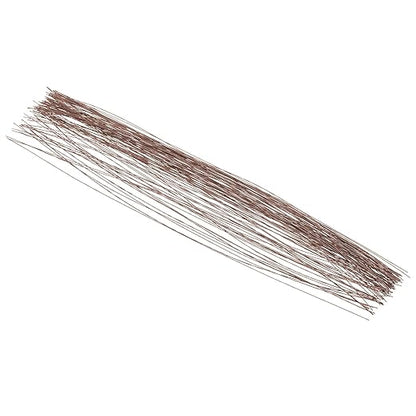 PATIKIL 28 Gauge 16" Floral Stem Wire, 100 Pcs Paper Wrapped Iron Artificial Flower Stem Accessories for DIY Bouquet Stem and Craft Decoration, Brown