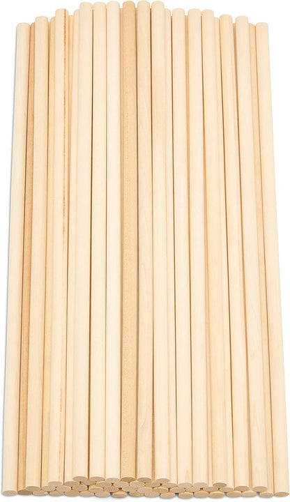 Dowel Rods Wood Sticks Wooden Dowel Rods - 5/16 x 12 Inch Unfinished Hardwood Sticks - for Crafts and DIYers - 50 Pieces by Woodpeckers