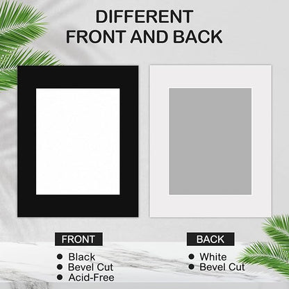15 Pack 20x16 Black Picture Mats, Frame Mattes for 11x14 Pictures Display Photo Frame Mat Core Bevel Cut Mat Board Show Kit for Photos, Prints, Artworks