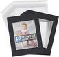 Somime 10 Pack 11x14 Black Picture Mat Kit for 8x10 Photo with White Core Bevel Cut Mattes Sets - Includes 10 Acid Free Pre Cut Mats & 10 Backings & 10 Print Sleeve Bags