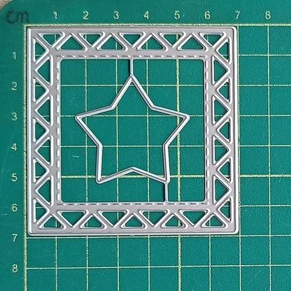 Cutting Dies Metal Stencils Scrapbooking Tools DIY Embossing Template for Paper Card Making Album Arts Crafts Supplies (Star Frame-6.9x6.9cm)