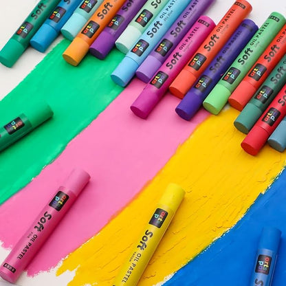 Soft Oil Pastels Set of 48 Vibrant Colors, Smooth and Soft Oil Pastel Crayons for Artists, Beginners, Teachers, Students, Great Blending and Layering for Art Supplies, Art Painting, Drawing