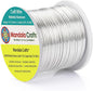 Mandala Crafts 14 Gauge Anodized Aluminum Craft Wire for Jewelry Making - 60 FT Colored Flexible Silver Tone Wire - Bendable for Bonsai Armature Crafting Sculpting