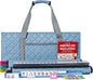 ZGME American Mahjong Set,166 White Tiles with Blue Rectangular Bag and Accessories,4 All-in-One Mahjong Racks with Pushers,Complete Western Mahjong Set