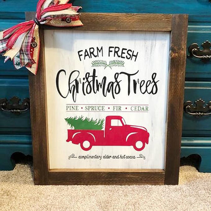 10 Pieces Large Christmas Stencils for Painting on Wood, Reusable Merry Christmas Stencil Candy Cane Christmas Tree Farm Template Holiday Stencils for Wood Sign DIY Crafts (10Pieces large christmas-1)