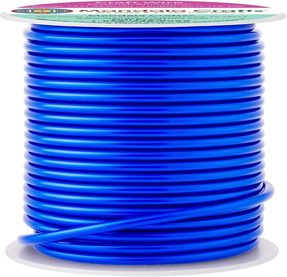 Mandala Crafts 13 Gauge Anodized Aluminum Craft Wire for Jewelry Making - 60 FT Colored Flexible True Blue Wire - Bendable for Bonsai Armature Crafting Sculpting