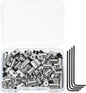 MECCANIXITY 70 Pcs Metal Locking Pin Backs, Locking Pin Keepers Clasp 9mm(H) with 4 Wrench Replacement in Storage Case for Badge, Brooch, Silver Tone