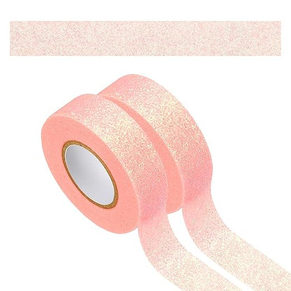 PATIKIL 2 Roll Glitter Paper Washi Tape, Washi Decorative Tape for Crafts, Pink