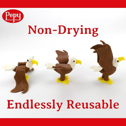 Pepy Plastilina Reusable and Non-Drying Modeling Clay; Set of 24 Bars, 1.4 Ounce Each, Perfect for Arts and Crafts Projects, Black