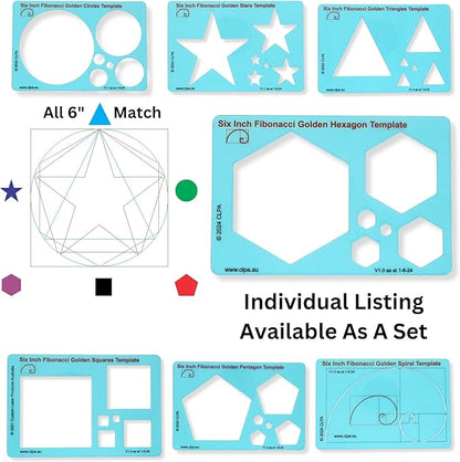 Hexagon Stencil Template for Drawing and Drafting: A Fibonacci-Inspired Hexagon Drawing Tool for Artists Allows The Simple Application of The Golden or Divine Ratio for Artistic Design