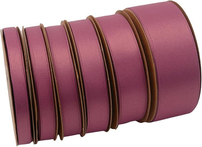 Double Side Satin Ribbon, Continuous 20 Yards,Use for Craft Bows Bouquet, Gift Wrapping, Wedding Decoration, Floral Arrangement (Dark Purple, 1 inch)