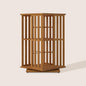 XIMN 360° Rotating Bamboo CD/DVD Shelf - 6-Tier Space-Saving Media Storage Cabinet for Movies, Organizer with Super Compact Design (Walnut, 2 Tier)