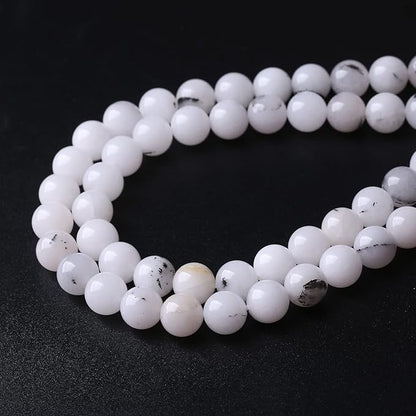 90PCS 4MM Black Rutilated Quartz Beads Round Loose Stone Beads for Jewelry Making DIY Energy Stone Healing Power Bracelet 15"
