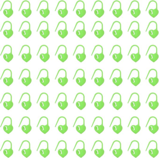 uxcell 400pcs Stitch Markers for Crocheting, Heart Shaped Crochet Marker Needle Clip Counter for Knitting Clothing Tag DIY Craft,Green