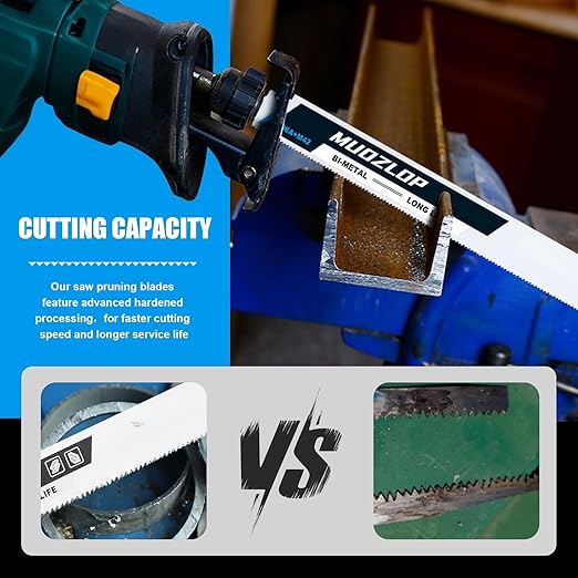 5 Pack 9 inch Reciprocating Saw Blades Set,14 TPI High Carbon Saw Blades, Metal Saw Blades with Organizer Case (5, 14TPI/225mm)