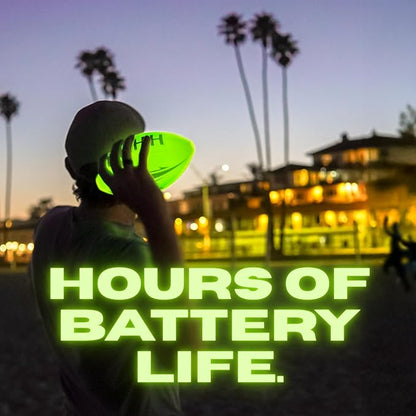 LIGHTRO - Soft Foam Glow in The Dark Football - 8" Youth Size - Super Bright LEDs - Batteries Included - LED Football - for Kids 6 7 8 9 10 11 12 - Light Up Gift for Birthdays - Kids & Boys