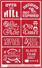 Over'N'Over Reusable Glass Etching Stencils – Durable Self-Stick Designs for Glass, Mirrors, and Ceramics with Armour Etch Cream – 5” x 8” Stencil Sheet - Over The Hill