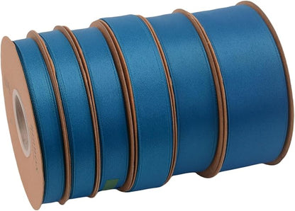 Double Side Satin Ribbon, Continuous 20 Yards,Use for Craft Bows Bouquet, Gift Wrapping, Wedding Decoration, Floral Arrangement (Sapphire Blue, 1 inch)
