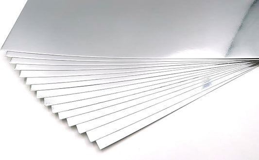 TGXRZX Metallic Silver Cardstock Paper,Size 8 "x 11" (250gsm), 15PCS,Mirror Finish Gold Foil Board for Crafting, Invitations, and Decorations,Die Cut and Plotter,Card Making (Bright silver)