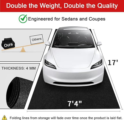 Heavy-Duty Garage Floor Mat 17' x 7'4" - Waterproof Garage Flooring for Cars & SUVs, Durable Garage Mats for Floor, Oil Spill Resistant Garage Mat, Easy-to-Clean Garage Rug for Floor, Oil Change Mat