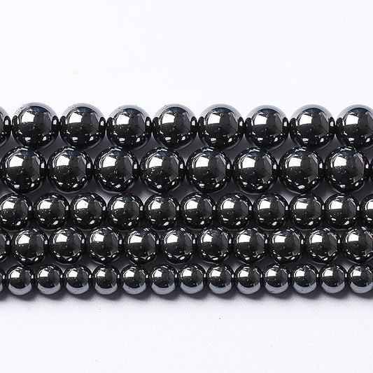 51pcs 8mm AAA Black Hematite Beads Natural Stone Gemstone Round Loose Beads for Jewelry Making DIY Bracelets Necklace Earrings