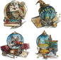 ZuoAnLF 4 Packs Stamped Cross Stitch Kits for Adults,Stamped Cross-Stitch Needlepoint Counted Kits Beginners,Embroidery Kit Arts and Crafts for Home Decor 11CT,9.8 * 9.8inch (HP)