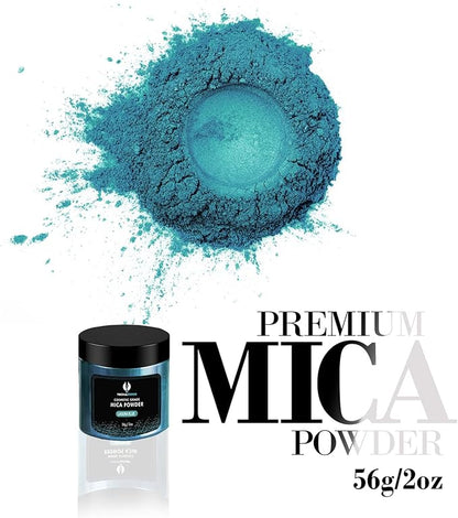 Laguna Blue Mica Powder for Epoxy Resin 56g / 2oz. Jar - Techarooz 2 Tone Resin Dye Color Pigment Powder for Lip Gloss, Nails, Colorant for Slime Bath Bombs Soap Making & Polymer Clay